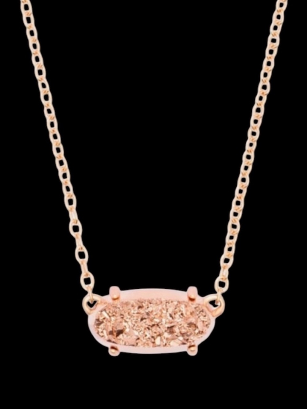 Kendra Scott Ever Rose Gold Necklace in Rose Gold Drusy